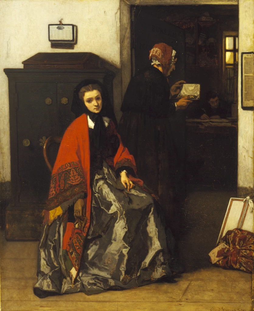 Alfred Émile Stevens - Il primo giorno di devozione (interno di un banco dei pegni), Rhode Island School of Design Museum